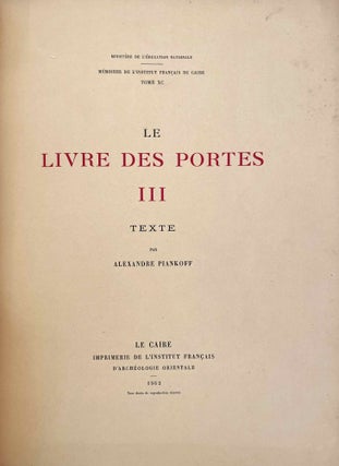 Le livre des portes. Tome II (fasc. I & II) and Tome III (Fasc. 1) (tomes II and III are complete)[newline]M3733c-07.jpeg