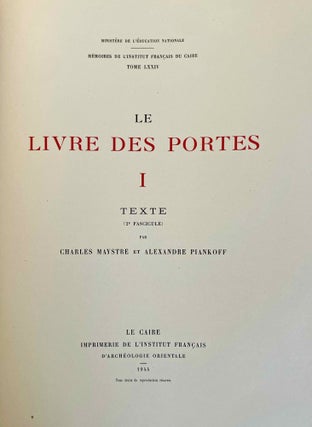 Le livre des portes. Tome I (fasc. I, II & III), Tome II (fasc. I & II) and Tome III (Fasc. 1) (all published and complete set)