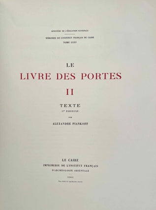 Le livre des portes. Tome I (fasc. I, II & III), Tome II (fasc. I & II) and Tome III (Fasc. 1) (all published and complete set)