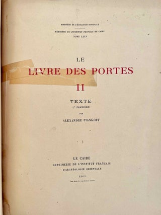 Le livre des portes. Tome I (fasc. I, II & III), Tome II (fasc. I & II) and Tome III (Fasc. 1) (all published and complete set)