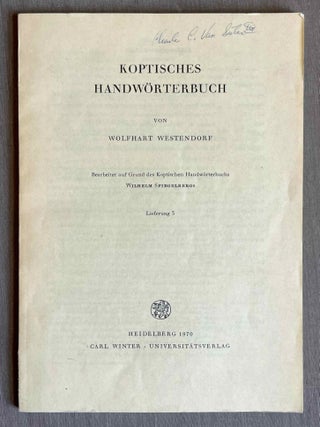 Item #M3734c Koptisches Handw&ouml;rterbuch. Bearbeitet auf Grund des Koptischen Handw&ouml;rterbuchs von...[newline]M3734c-00.jpeg