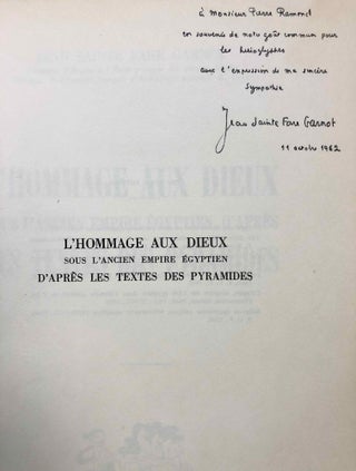 L'Hommage aux dieux sous l'ancien empire égyptien, d'après les textes des pyramides