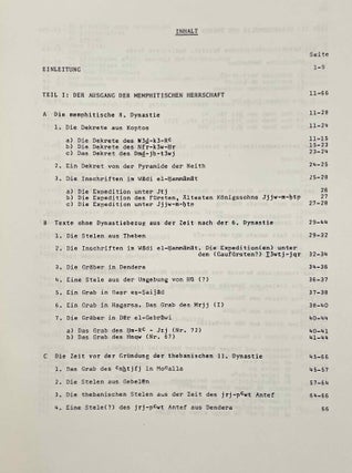 Memphis, Herakleopolis, Theben. Die epigraphischen Zeugnisse der 7.-11. Dynastie Ägyptens.