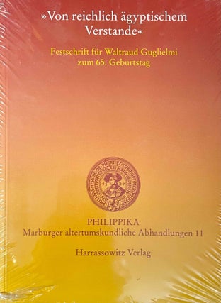 Item #M3753a Von reichlich ägyptischem Verstande. Festschrift für W. Guglielmi. GUGLIELMI...