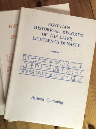 Item #M3759 Egyptian historical records of the later 18th dynasty. Transl. by B. Cumming & B.G....[newline]M3759.jpg