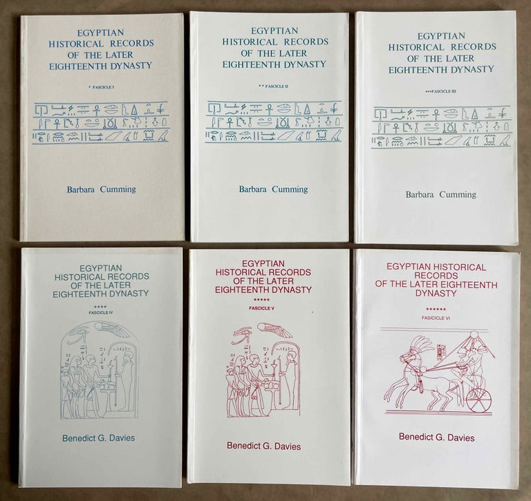 Item #M3759a Egyptian historical records of the later 18th dynasty. Transl. by B. Cumming & B.G. Davies. 6 vols (complete set). HELCK Wolfgang - CUMMING Barbara - DAVIES Benedict G.[newline]M3759a-00.jpeg