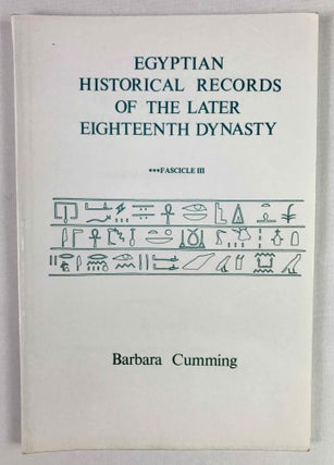 Egyptian historical records of the later 18th dynasty. Transl. by B. Cumming & B.G. Davies. 6 vols (complete set)[newline]M3759b-12.jpeg