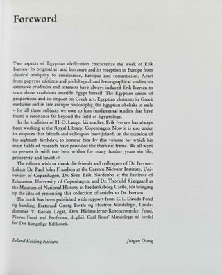 The heritage of Ancient Egypt. Studies in honour of Erik Iversen.
