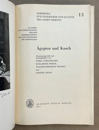 Festschrift Hintze. Ägypten und Kusch