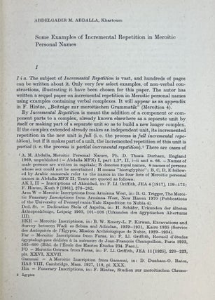 Festschrift Hintze. Ägypten und Kusch