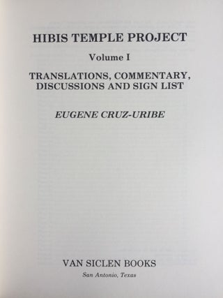 Hibis Temple project. Vol. I: Translations, commentary, discussions and sign list. Vol. II: The demotic graffiti of Gebel Teir. Vol. III: Graffiti from the temple precinct (complete set)[newline]M3787c-02.jpg