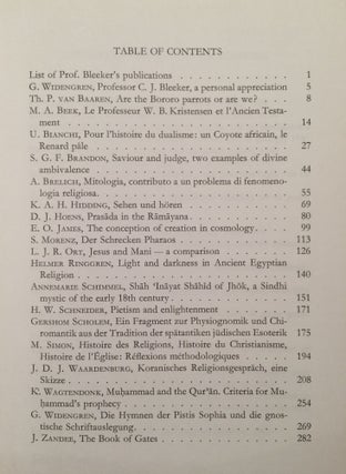 Liber Amicorum. Studies in Honour of C.J. Bleeker[newline]M3807-03.jpg
