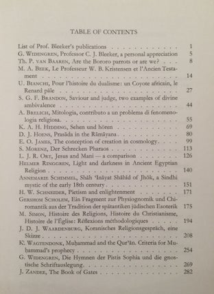 Liber Amicorum. Studies in Honour of C.J. Bleeker