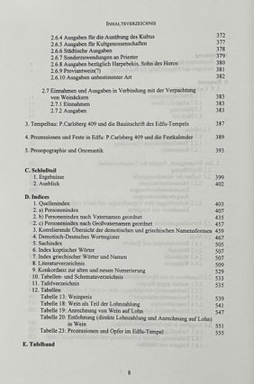 Aus der Buchhaltung des Weinmagazins im Edfu-Tempel. Der Demotische P. Carlsberg 409. 2 volumes (complete set) (The Carlsberg Papyri, vol. 9)