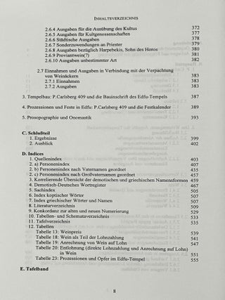 Aus der Buchhaltung des Weinmagazins im Edfu-Tempel. Der Demotische P. Carlsberg 409. 2 volumes (complete set) (The Carlsberg Papyri, vol. 9)
