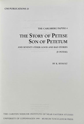 The story of Petese Son of Petetum and seventy other good and bad stories (The Carlsberg Papyri, vol. 4)[newline]M3828b-01.jpeg