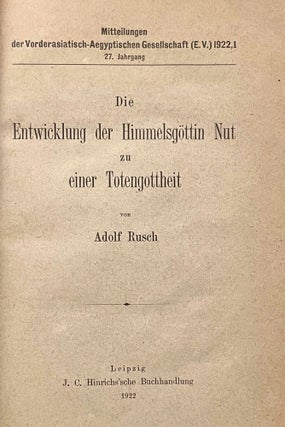 Die Entwicklung der Himmelgöttin Nut zu einer Totengottheit ((Mitteilungen der Vorderasiatisch-Aegyptischen Gesellschaft, 1922, 1)[newline]M3842a-02.jpeg