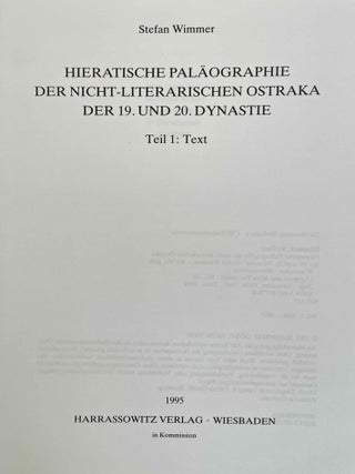 Hieratische Pal&auml;ographie der nicht-literarischen Ostraka der 19. und 20. Dynastie Teil 1: Text. Teil 2: Tafeln (complete set)