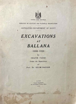Item #M3879d Excavations at Ballana 1958-1959. FARID Shafik - HASSAN Selim