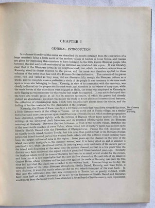 University of Pennsylvania, the Eckley B. Coxe Junior Expedition to Nubia, 8 volumes (complete set). Vol. I: Areika. Vol. II: Churches in Lower Nubia. Vol. III & IV: Karanog, the Romano-Nubian cemetery, text & plates. Vol. V: Karanog, the town. Vol. VI: Karanog, the meroitic inscriptions of Shablûl and Karanog. Vol. VII: Buhen, text. Vol. VIII: Buhen, plates.[newline]M3886c-34.jpg