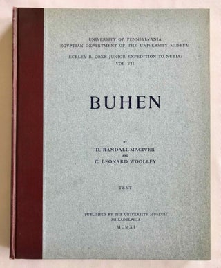 University of Pennsylvania, the Eckley B. Coxe Junior Expedition to Nubia, 8 volumes (complete set). Vol. I: Areika. Vol. II: Churches in Lower Nubia. Vol. III & IV: Karanog, the Romano-Nubian cemetery, text & plates. Vol. V: Karanog, the town. Vol. VI: Karanog, the meroitic inscriptions of Shablûl and Karanog. Vol. VII: Buhen, text. Vol. VIII: Buhen, plates.[newline]M3886c-44.jpg