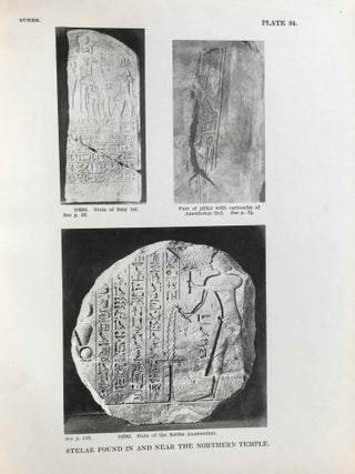 University of Pennsylvania, the Eckley B. Coxe Junior Expedition to Nubia, 8 volumes (complete set). Vol. I: Areika. Vol. II: Churches in Lower Nubia. Vol. III & IV: Karanog, the Romano-Nubian cemetery, text & plates. Vol. V: Karanog, the town. Vol. VI: Karanog, the meroitic inscriptions of Shablûl and Karanog. Vol. VII: Buhen, text. Vol. VIII: Buhen, plates.[newline]M3886c-54.jpg
