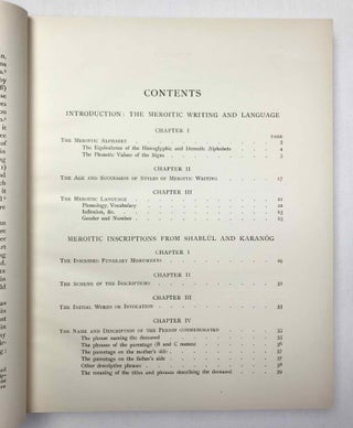 University of Pennsylvania, the Eckley B. Coxe Junior Expedition to Nubia, 8 volumes (complete set). Vol. I: Areika. Vol. II: Churches in Lower Nubia. Vol. III & IV: Karanog, the Romano-Nubian cemetery, text & plates. Vol. V: Karanog, the town. Vol. VI: Karanog, the meroitic inscriptions of Shablûl and Karanog. Vol. VII: Buhen, text. Vol. VIII: Buhen, plates.