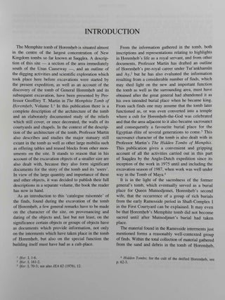 The Memphite Tomb of Horemheb commander-in-chief of Tut'ankhamun. Part II: A catalogue of the finds.