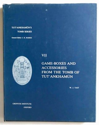 Tutankhamen's tomb series, 9 volumes. 1-A handlist to Howard Carter's catalogue of objects in Tutankhamun's tomb. 2-Hieratic inscriptions from the tomb of Tutankhamen. 3-Composite Bows from the Tomb of Tutankhamun. 4-Self bows and other archery tackle from the tomb of Tutankhamun. 5-The human remains from the tomb of Tutankhamun. 6-Musical instruments from the tomb of Tut'ankhamun. 7-Game-boxes and accessories from the tomb of Tutankhamun. 8-Chariots and Related Equipment from the Tomb of Tutankhamun. 9-Model boats from the tomb of Tut'ankhamûn.