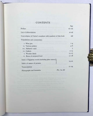 Tutankhamen's tomb series, 9 volumes (complete set) + 2 additional volumes, as follows: 1-A handlist to Howard Carter's catalogue of objects in Tutankhamun's tomb.