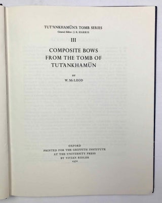 Tutankhamen's tomb series, 9 volumes (complete set) + 2 additional volumes, as follows: 1-A handlist to Howard Carter's catalogue of objects in Tutankhamun's tomb.