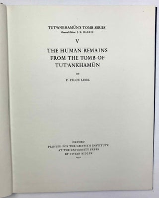 Tutankhamen's tomb series, 9 volumes (complete set) + 2 additional volumes, as follows: 1-A handlist to Howard Carter's catalogue of objects in Tutankhamun's tomb.