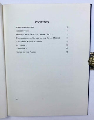 Tutankhamen's tomb series, 9 volumes (complete set) + 2 additional volumes, as follows: 1-A handlist to Howard Carter's catalogue of objects in Tutankhamun's tomb.