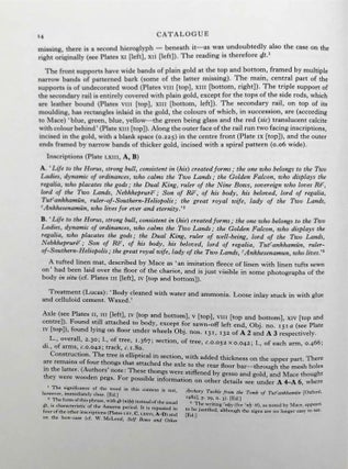 Tutankhamen's tomb series, 9 volumes (complete set) + 2 additional volumes, as follows: 1-A handlist to Howard Carter's catalogue of objects in Tutankhamun's tomb.