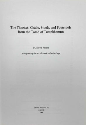 Tutankhamen's tomb series, 9 volumes (complete set) + 2 additional volumes, as follows: 1-A handlist to Howard Carter's catalogue of objects in Tutankhamun's tomb.[newline]M3949f-83.jpeg