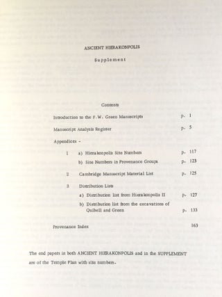 Ancient Hierakonpolis + supplement (complete set)