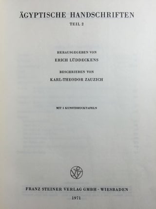 Orientalische Handschriften in Deutschland. Band I: Ägyptische Handschriften, Teil I & II[newline]M3988-08.jpg