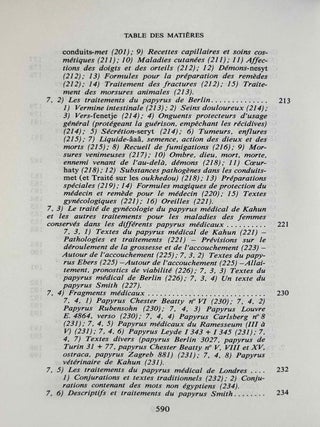 Les papyrus m&eacute;dicaux de l'Egypte pharaonique