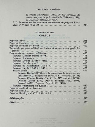 Les papyrus m&eacute;dicaux de l'Egypte pharaonique