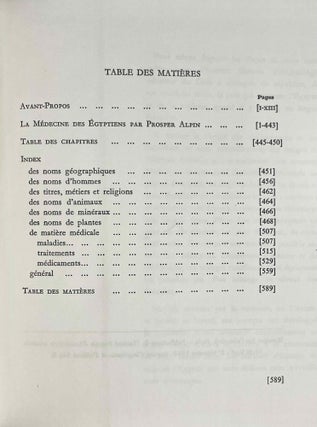 La médecine des Egyptiens. 1581-1584. 2 volumes (complete set)
