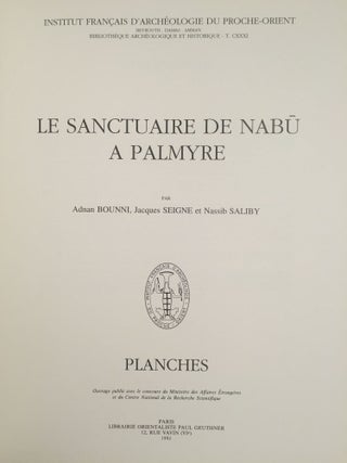 Le sanctuaire de Nabu à Palmyre. Vol. I: Texte. Vol. II: Planches (complete set)[newline]M4022a-08.jpg