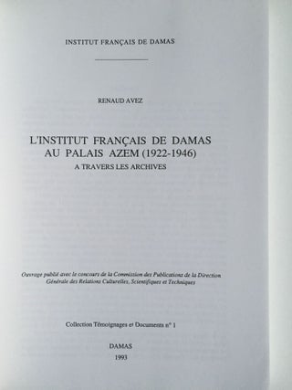 L'Institut Français de Damas au Palais d'Azem (1922-1946) à travers les archives[newline]M4040-01.jpg