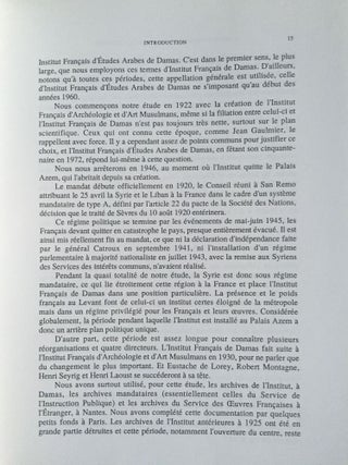L'Institut Français de Damas au Palais d'Azem (1922-1946) à travers les archives
