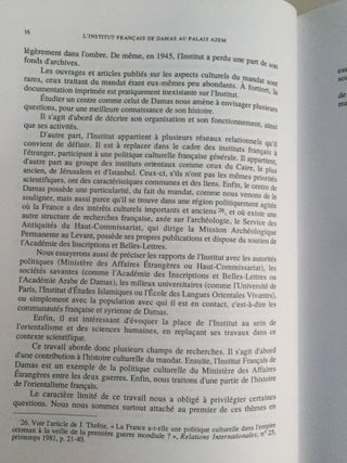 L'Institut Français de Damas au Palais d'Azem (1922-1946) à travers les archives