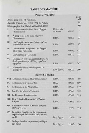 Vivre de Maât. Travaux sur le droit égyptien ancien. 2 volumes (complete set)[newline]M4052a-02.jpeg