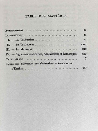 Le livre des songes. Traduit du grec en arabe par Hunayn B. Ishâq (mort en 260/873). Edition critique avec introduction par Toufic Fahd.[newline]M4062a-05.jpeg