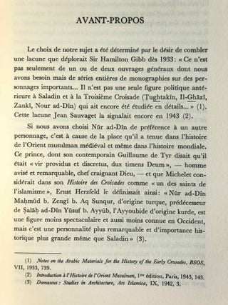 Nur ad-Din. Un grand prince musulman de Syrie au temps des Croisades (511-569 H. / 1118-1174). Tomes I, II & III (complete set)