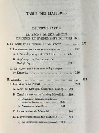 Nur ad-Din. Un grand prince musulman de Syrie au temps des Croisades (511-569 H. / 1118-1174). Tomes I, II & III (complete set)