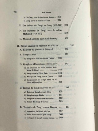 Nur ad-Din. Un grand prince musulman de Syrie au temps des Croisades (511-569 H. / 1118-1174). Tomes I, II & III (complete set)