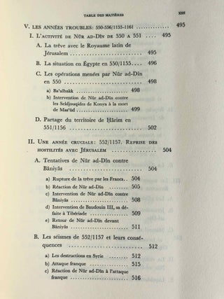 Nur ad-Din. Un grand prince musulman de Syrie au temps des Croisades (511-569 H. / 1118-1174). Tomes I, II & III (complete set)